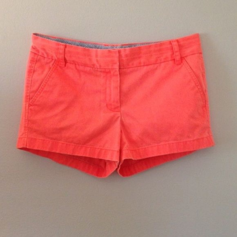 Bright Orange/Pink J. Crew 3” Chino Shorts